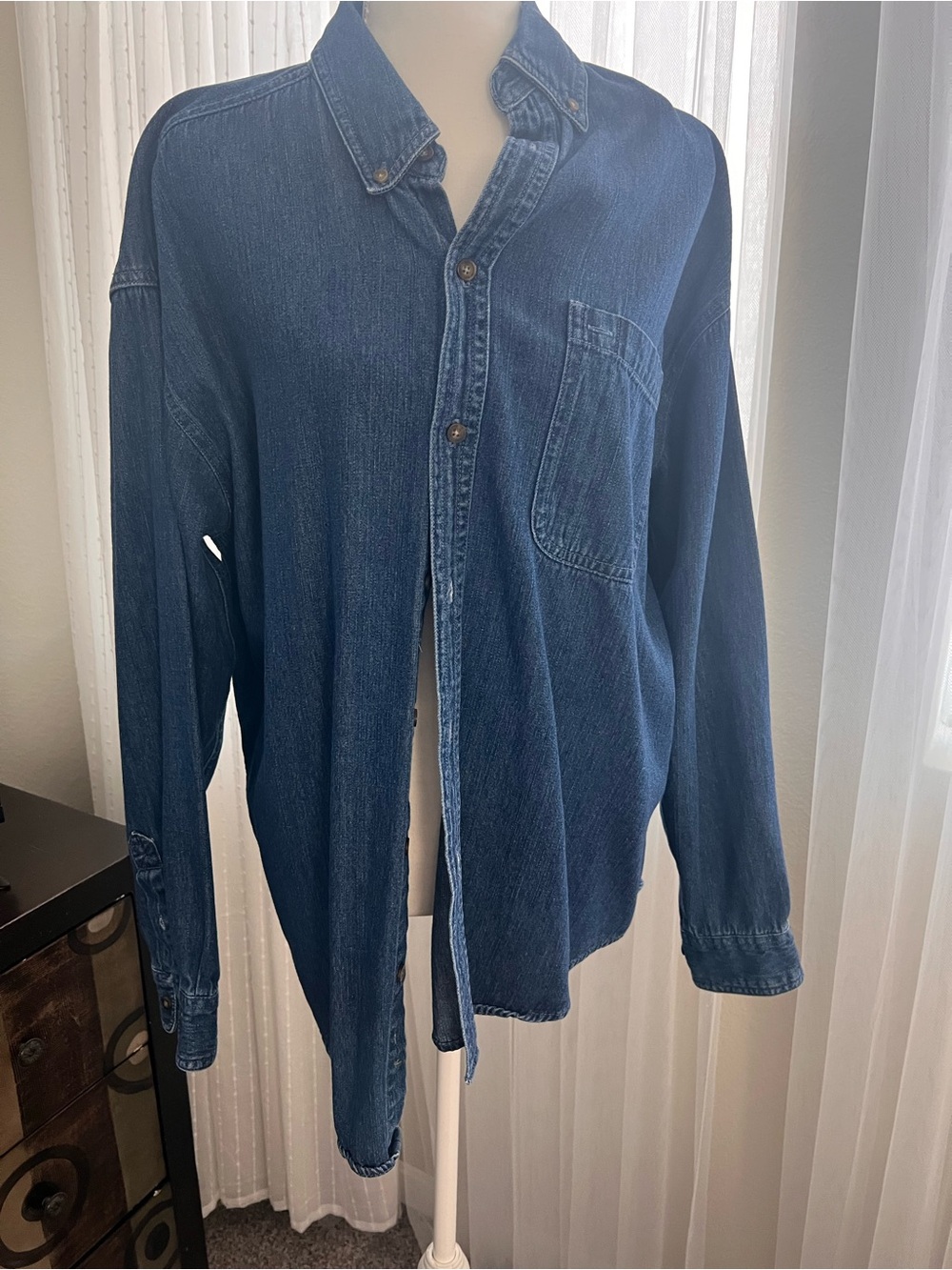 Faded Glory Dark Blue Denim Shirt Jacket